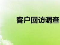 客户回访调查表（客户回访调查表）