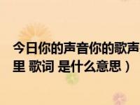 今日你的声音你的歌声是什么歌歌词是什么意思（我的歌声里 歌词 是什么意思）