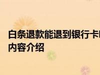 白条退款能退到银行卡吗 会根据以下情况退回具体情况详细内容介绍
