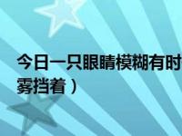 今日一只眼睛模糊有时像有层雾挡（一只眼睛模糊感觉有层雾挡着）