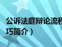 公诉法庭辩论流程（公诉人法庭辩论实务与技巧简介）