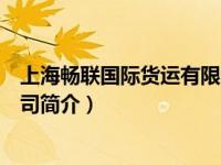 上海畅联国际货运有限公司（上海畅联国际物流股份有限公司简介）