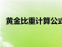 黄金比重计算公式（黄金比重测试仪简介）