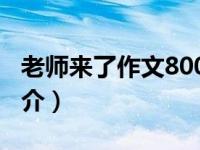 老师来了作文800字记叙文（老师来了我闪简介）