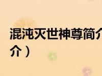 混沌灭世神尊简介百度百科（混沌灭世神尊简介）
