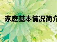 家庭基本情况简介30字（网络化家庭简介）