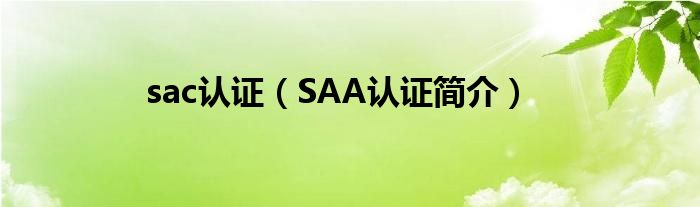 认证简介sacSAA