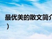 最优美的散文简介怎么写（最优美的散文简介）
