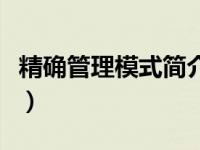精确管理模式简介怎么写（精确管理模式简介）