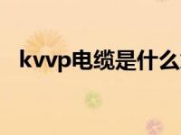 kvvp电缆是什么意思（kvvP是什么电缆）