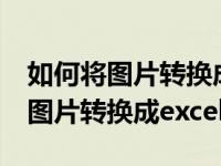 如何将图片转换成excel文档并编辑（如何将图片转换成excel）