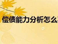 偿债能力分析怎么写（偿债能力分析怎么写）