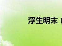 浮生明末（大明浮生记简介）