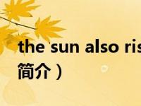 the sun also rises简介（In The Sunshine简介）
