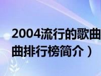 2004流行的歌曲排行榜（2004-2005流行歌曲排行榜简介）