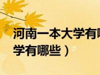 河南一本大学有哪些学校2023（河南一本大学有哪些）