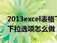 2013excel表格下拉选项怎么做（excel表格下拉选项怎么做）
