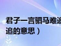 君子一言驷马难追的意思是（君子一言驷马难追的意思）