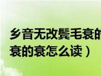 乡音无改鬓毛衰的衰什么意思（乡音无改鬓毛衰的衰怎么读）