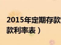 2015年定期存款利率表一览（2015年定期存款利率表）