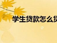 学生贷款怎么贷款（学生贷款怎么贷）