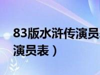83版水浒传演员表大全藏金生（83版水浒传演员表）