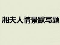 湘夫人情景默写题（湘夫人情景默写及答案）