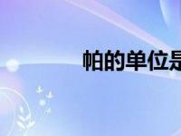 帕的单位是什么（帕的单位）