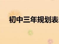 初中三年规划表怎么写（初中三年规划）