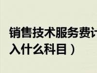 销售技术服务费计入什么科目（技术服务费计入什么科目）