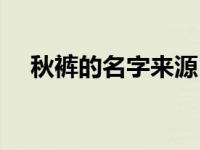 秋裤的名字来源（秋裤的来历是怎样的）