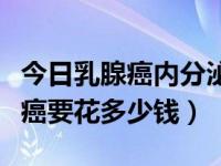 今日乳腺癌内分泌治疗大概多少钱（治疗乳腺癌要花多少钱）