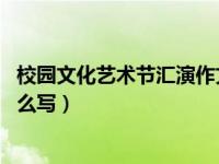 校园文化艺术节汇演作文（校园文化艺术节文艺汇演 感想怎么写）