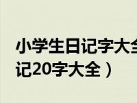 小学生日记字大全400字看悍卫者（小学生日记20字大全）