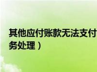 其他应付账款无法支付的账务处理（应付账款无法支付的账务处理）