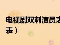 电视剧双刺演员表全部介绍（电视剧双刺演员表）