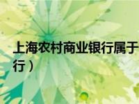 上海农村商业银行属于什么银行（农村商业银行属于什么银行）