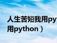 人生苦短我用python怎么编程（人生苦短我用python）
