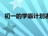初一的学霸计划表（初一学霸学习计划表）