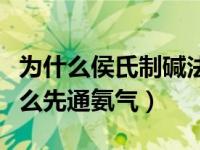 为什么侯氏制碱法先加氨气（侯氏制碱法为什么先通氨气）