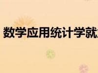 数学应用统计学就业方向（统计学就业方向）