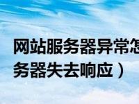 网站服务器异常怎么办（网络连接异常网站服务器失去响应）