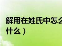 解用在姓氏中怎么读音（解释的解在姓氏中念什么）