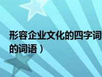 形容企业文化的四字词语（用来形容公司企业文化的两个字的词语）