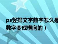 ps竖排文字数字怎么是横着的（word中竖排文字是如何把数字变成横向的）