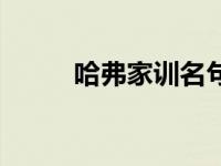 哈弗家训名句（哈弗家训大全集）