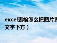 excel表格怎么把图片置于文字下方（excel怎么把图片置于文字下方）