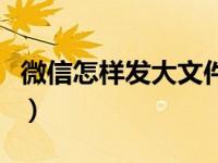 微信怎样发大文件给别人（微信怎样发大文件）