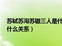 苏轼苏洵苏辙三人是什么关系（苏辙 苏洵 苏轼三人之间有什么关系）