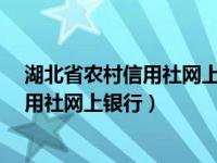 湖北省农村信用社网上银行usbkey是海泰（湖北省农村信用社网上银行）